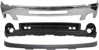 Front Bumper Chrome With Air Hole + Lower Valance Air Deflector & Extension Textured Direct Replacement Compatible With 2007-2013 GMC Sierra 1500 GM1002834 GM1015100 GM10922