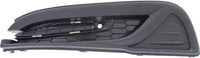 AUTOS PARTS PLUS Front Bumper Cover Primed + Lower Grille + Molding Chrome + Fog Light Cover Textured Right Passenger & Left Driver Side Direct Replacement Compatible With 2013-2015 Honda Civic