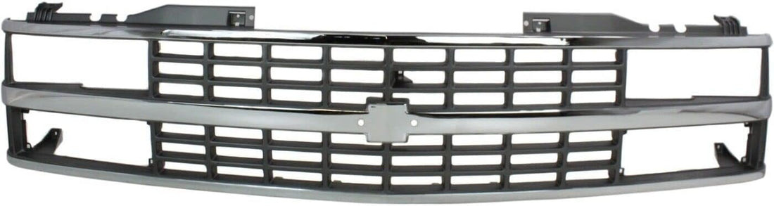 Front Grille Chrome Shell & Black Insert With Quad or Composite Headlights Direct Replacement Compatible With 1988-1993 Chevrolet C/K Series GM1200142 15615110
