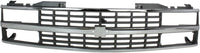 Front Grille Chrome Shell & Black Insert With Quad or Composite Headlights Direct Replacement Compatible With 1988-1993 Chevrolet C/K Series GM1200142 15615110