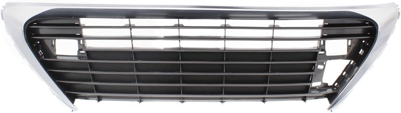 Front Bumper Grille Assembly Satin Nickel With Gloss Gray Insert Plastic Direct Replacement Compatible With 2016-2018 Lexus ES300h / ES350 LX1036129 5310206150