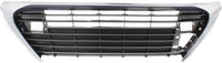 Front Bumper Grille Assembly Satin Nickel With Gloss Gray Insert Plastic Direct Replacement Compatible With 2016-2018 Lexus ES300h / ES350 LX1036129 5310206150