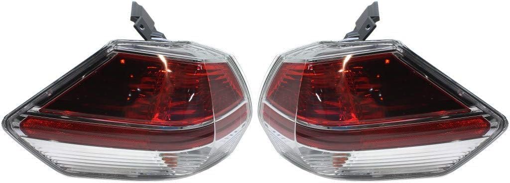 Set Of 2 Tail Light Outer Assembly Left Driver & Right Passenger Side Direct Replacement Compatible With 2014-2016 Nissan Rogue NI2805102 NI2804102 265504BA0A 265554BA0A