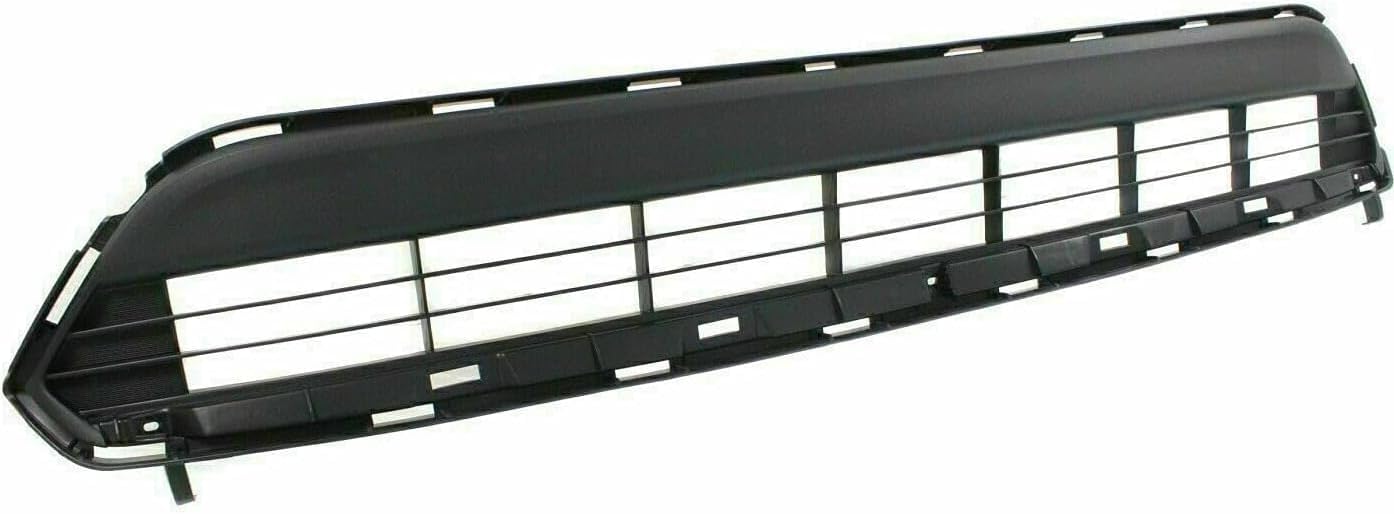 Front Bumper Lower Grille Textured Black + Trim Molding Chrome Direct Replacement Compatible With 2011-2013 Toyota Highlander TO1036130 TO1044111 527110E040 531120E070