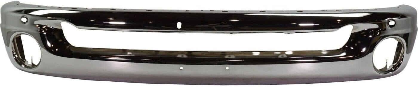 Front Bumper Face Bar Chrome Steel Direct Replacement Compatible With 2002-2009 Dodge Ram 1500/2003-2009 2500 3500 CH1002383 55077946AB