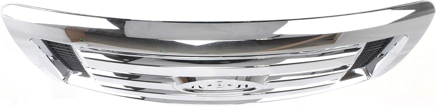 Front Grille Chrome Shell & Primed Insert Direct Replacement Compatible With 2009-2012 Ford F-150 FO1200511 9L3Z8200D