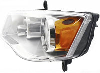 Front Head Light Assembly Chrome Interior Left Driver Side Direct Replacement Compatible With 2011-2020 Dodge Grand Caravan / 2008-2016 Chrysler Town & Country CH2502192 5113337AI