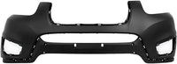 Front Bumper Cover Primed Plastic + Valance + Upper & Lower Grille + Chrome Molding Direct Replacement Compatible with 2010-2012 Hyundai Santa Fe