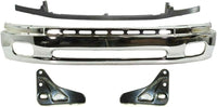 Front Bumper Chrome Steel + Molding Primed + Brackets Left Driver & Right Passenger Side Direct Replacement Compatible With Toyota Tundra 2000-2006 TO1002170 TO1002170 TO1087109