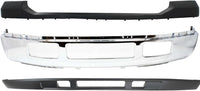 AUTOS PARTS PLUS Front Bumper + Grille Chrome + Upper Cover + Lower Valance Textured + Mounting Brackets Right & Left Side Direct Replacement for 2005-2007 Ford F-250 F-350 F-450 F-550 Super Duty