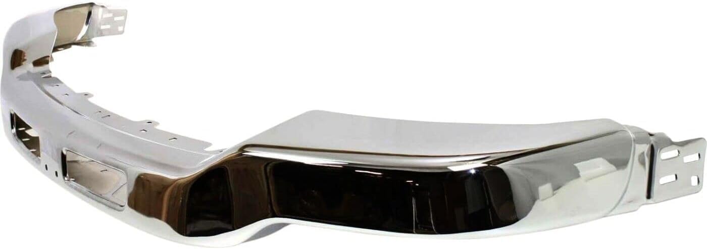 Front Bumper Chrome Steel Without Brackets + Lower Valance Primed With Fog Light Holes Direct Replacement Compatible With GMC Sierra 1500 2500HD 3500 2003-2006 GM1002418 GM1000684