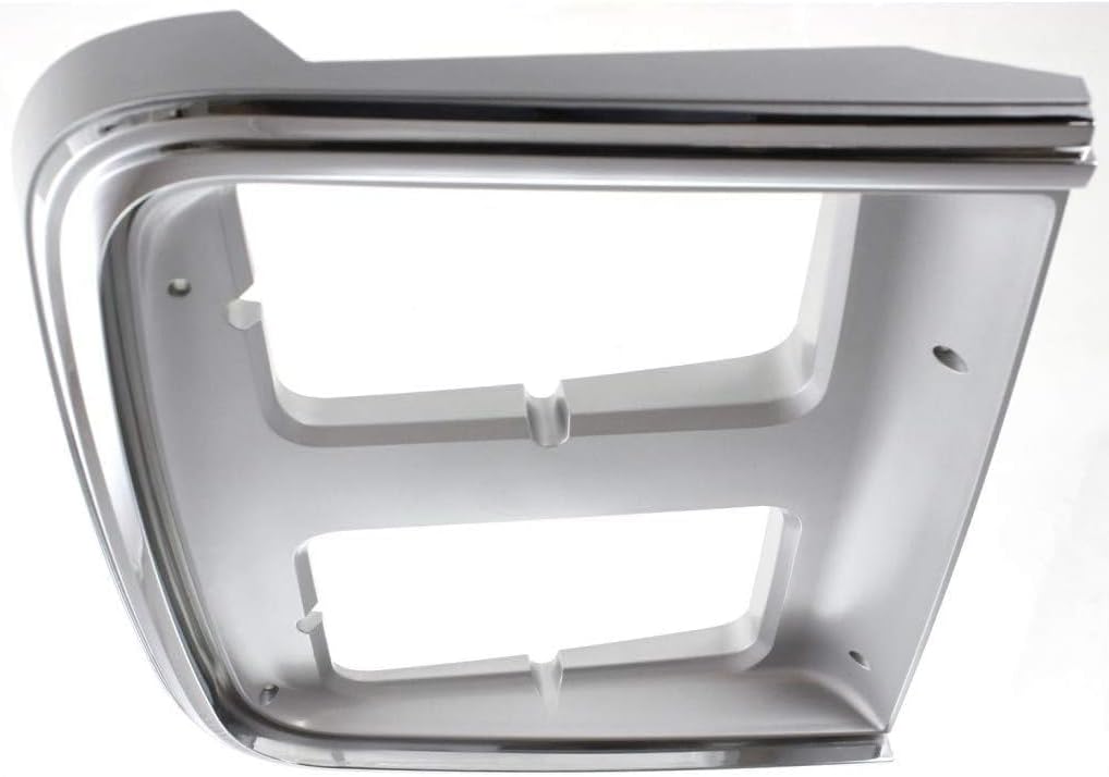 Set Of 2 Front Headlight Door Bezel Chrome Left Driver & Right Passenger Side Direct Replacement Compatible With 1985-1991 Chevrolet & GMC G-Series GM2513124 GM2512124 15596118