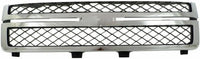 Front Bumper Impact Bar Chrome + Grille + Upper Cover + Lower Valance + Extension Textured Direct Replacement Compatible With 2011-2014 Chevrolet Silverado 2500HD 3500 GM1014106