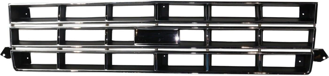 Front Grille Chrome Shell With Painted Black Insert Direct Replacement Compatible With 1983-1990 Chevrolet S10 Blazer / 1982-1990 Pickup GM1200370 14067219
