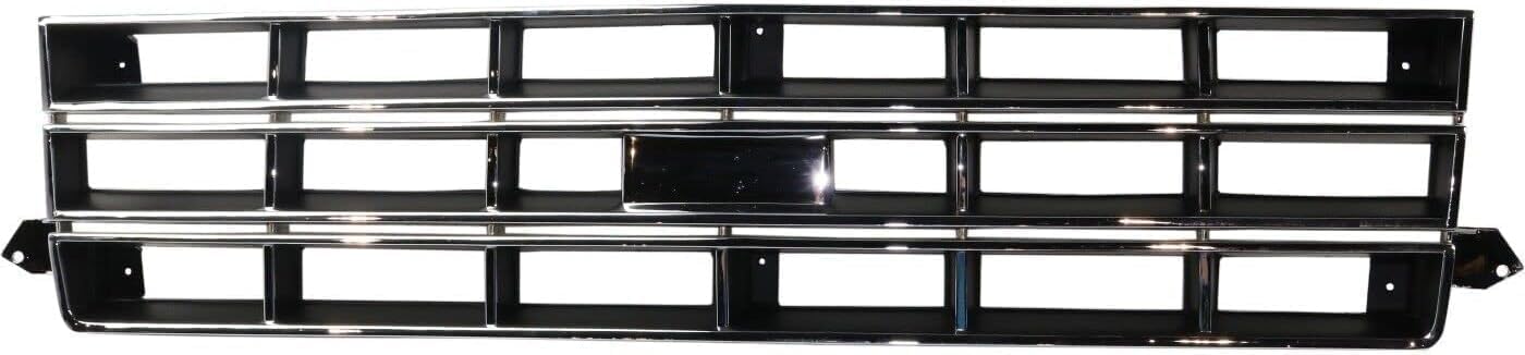 Front Grille Chrome Shell With Painted Black Insert Direct Replacement Compatible With 1983-1990 Chevrolet S10 Blazer / 1982-1990 Pickup GM1200370 14067219