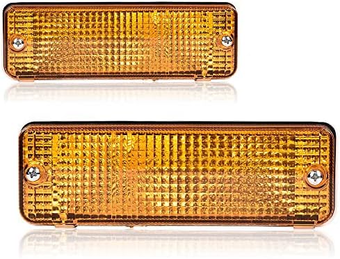 Set Of 2 Front Signal Lamp Assembly Left Driver & Right Passenger Side Direct Replacement Compatible With 1984-1989 Toyota 4Runner TO2521105 TO2530106 8151089130 8152089130