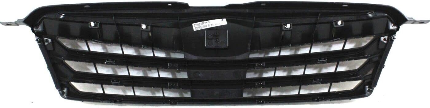 Front Bumper Upper Grille Silver Shell With Textured Insert Direct Replacement Compatible With 2010-2012 Subaru Outback SU1200143 91121AJ04B