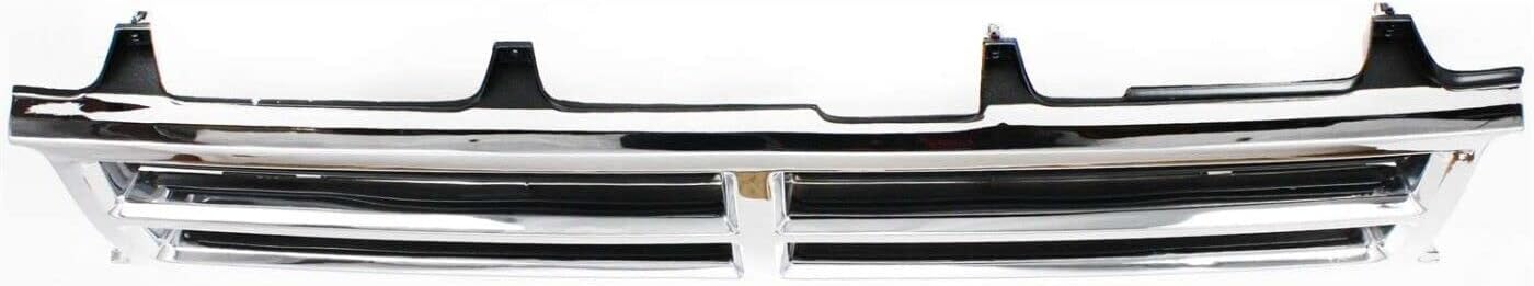 AUTOS PARTS PLUS Front Center Grille Chrome Shell With Painted Black Insert Direct Replacement Compatible With 1987-1988 Toyota Pickup / 1987-1989 4Runner TO1200133 5311189128