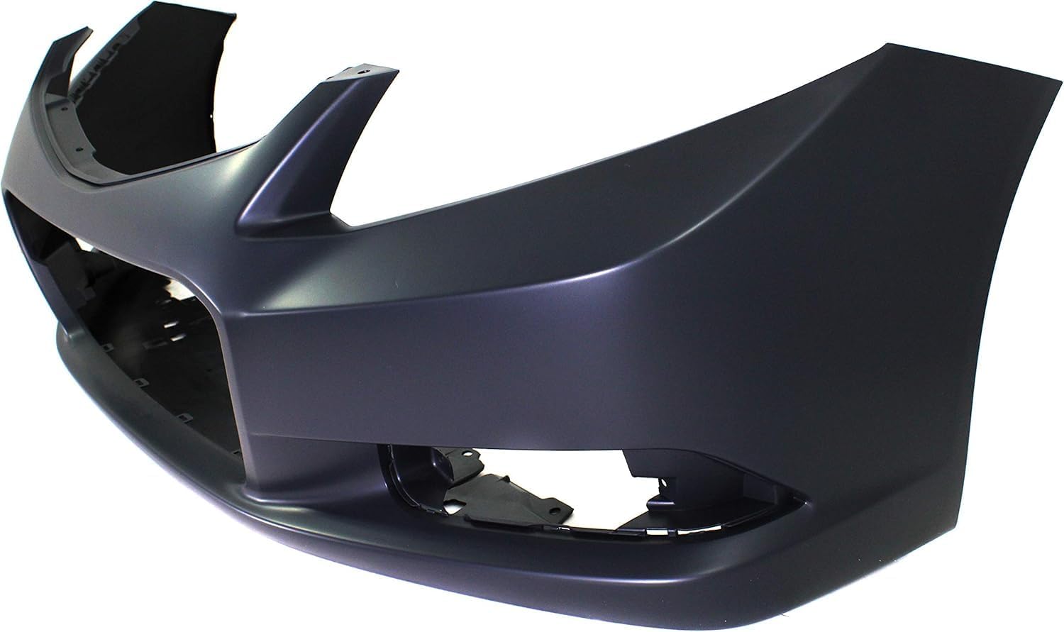 Front Bumper Cover Primed Plastic + Fog Lights Cover Left Driver & Right Passenger Side Direct Replacement Compatible With 2012-2013 Honda Civic