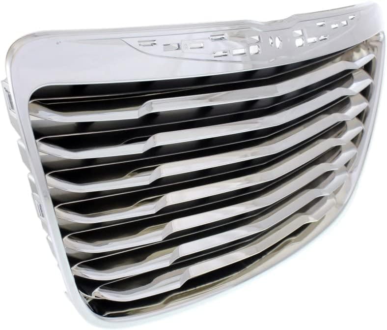 Front Grille Chrome Shell With Painted Black Insert Plastic With Chrome Trim Direct Replacement Compatible With 2011-2014 Chrysler 300 CH1200351 68127942AE