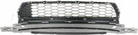 Front Lower Grille Textured + Bumper Molding Chrome Direct Replacement Compatible With 2013-2015 Honda Accord HO1036114 HO1095119 71103T2AA00 71150T2FA00