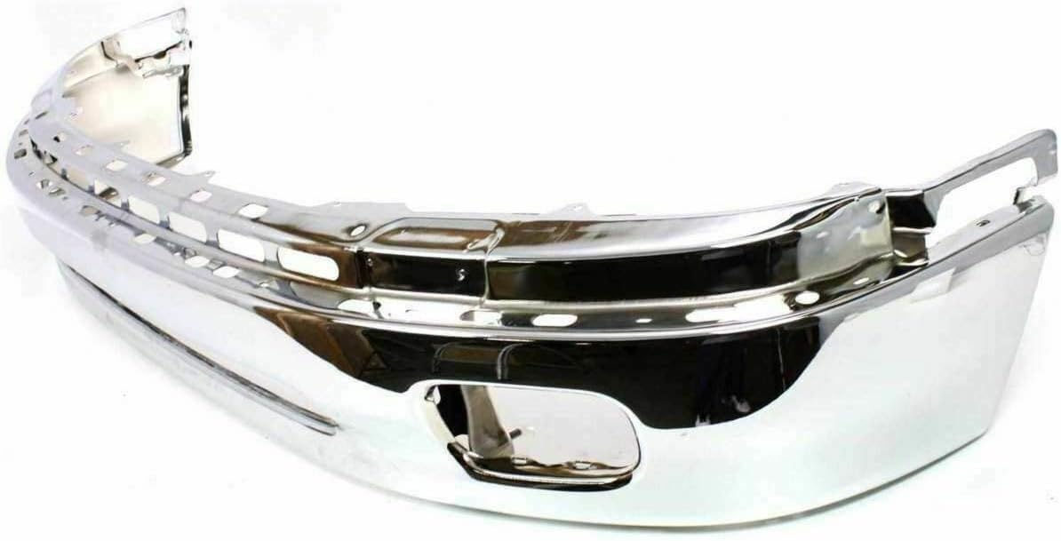 Front Bumper Chrome Steel + Upper Cover Textured + Filler Primed + Bracket Set Of 2 Left Driver & Light Passenger Side Direct Replacement Compatible With 2000-2006 Toyota Tundra