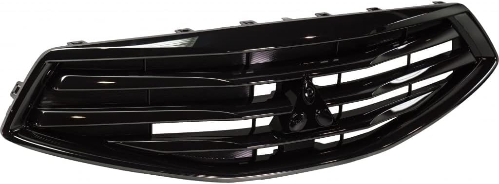 Front Grille Black Shell And Insert Plastic Direct Replacement Compatible With 2017-2019 Mitsubishi Mirage MI1200270 6402A377