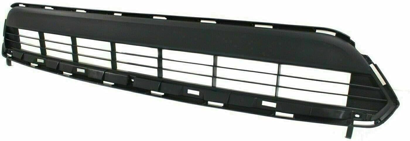 Front Bumper Lower Grille Textured Black + Trim Molding Chrome Direct Replacement Compatible With 2011-2013 Toyota Highlander TO1036130 TO1044111 527110E040 531120E070