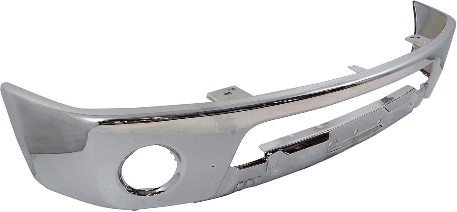 Front Lower Bumper Chrome Steel With Fog Light Holes Direct Replacement Compatible With 2005-2017 Nissan Frontier NI1002143 62014ZL00B