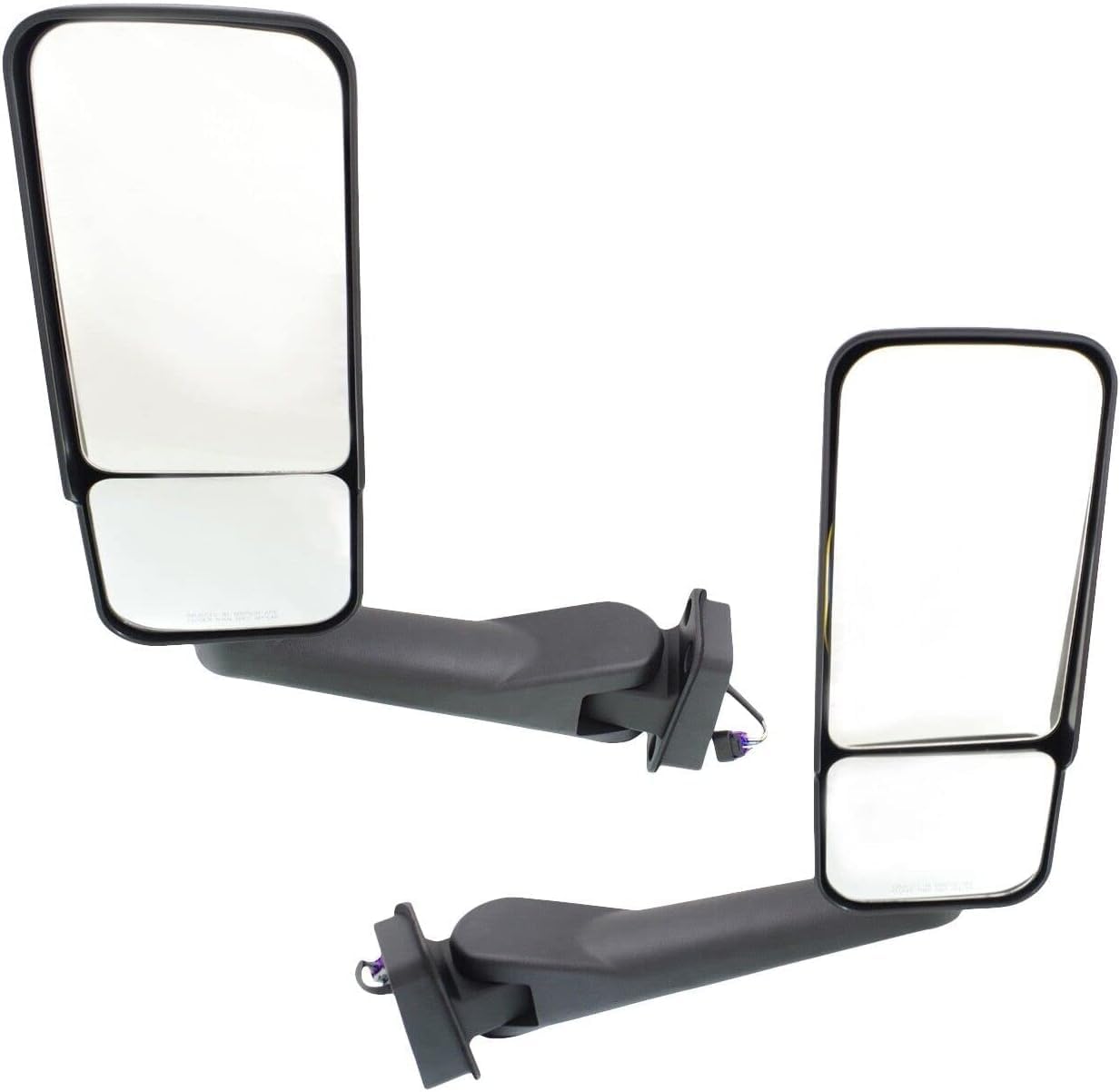 Set Of 2 Front Power Mirrors Manual Folding Heated Primed Right & Left Side Direct Replacement Compatible With 2003-2009 GMC C4500 Topkick/Chevrolet Kodiak GM1320687 GM1321687