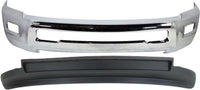 Front Bumper Chrome Steel + Lower Valance Air Deflector Textured Direct Replacement Compatible With 2010-2012 Dodge Ram 2500/2010-2013 3500...