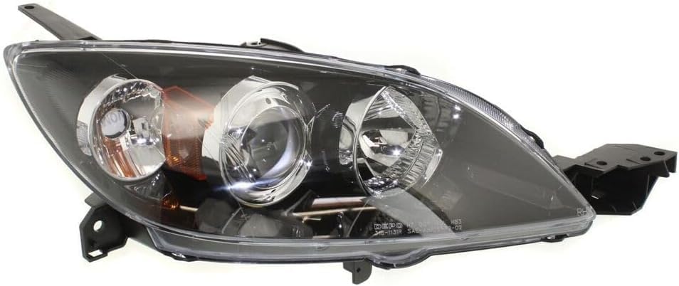 Set Of 2 Front Head Light Lens And Housing Halogen Right Passenger & Left Driver Side Direct Replacement Compatible With 2004-2009 Mazda 3 MA2518107 MA2519107 BN8F510L0E BN8F510K0E