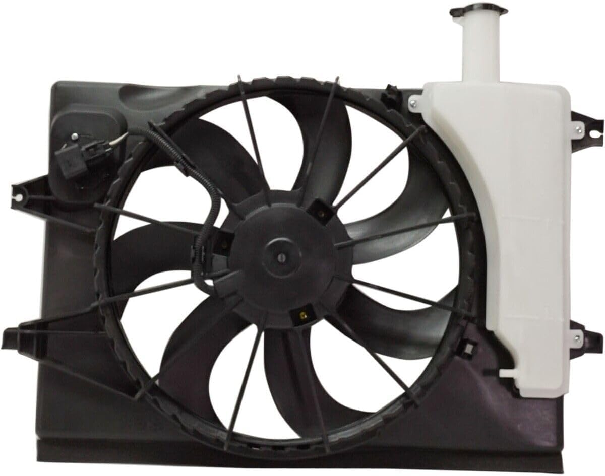 Front Radiator Cooling Fan Assembly Plastic Direct Replacement Compatible with 2018-2021 Hyundai Kona HY3115162 25380J9200