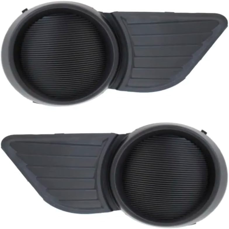 Set Of 2 Front Fog Light Cover Primed Plastic Left Driver & Right Passenger Side Direct Replacement Compatible With 2011-2017 Toyota Sienna TO1039169 TO1038169 5212708020 5212808020