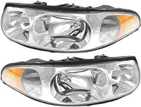 Set Of 2 Front Head Light Assembly Composite With Marker Lamp Left Driver & Right Passenger Side Direct Replacement Compatible With 2000-2005 Buick LeSabre GM2502210 GM2503210
