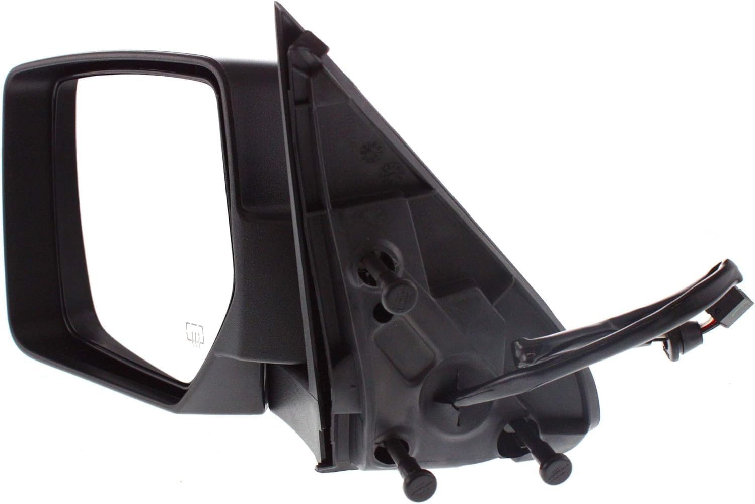 Front Power Mirror Manual Folding Heated Textured Left Driver Side Direct Replacement Compatible With 2008-2012 Jeep Liberty CH1320287 57010185AF