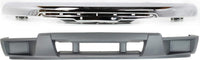 Front Bumper Chrome Steel with Brackets + Lower Valance Primed with Tow Hook & Without Fog Light Holes Direct Replacement For 2004-2012 Chevrolet Colorado/GMC Canyon GM1000723