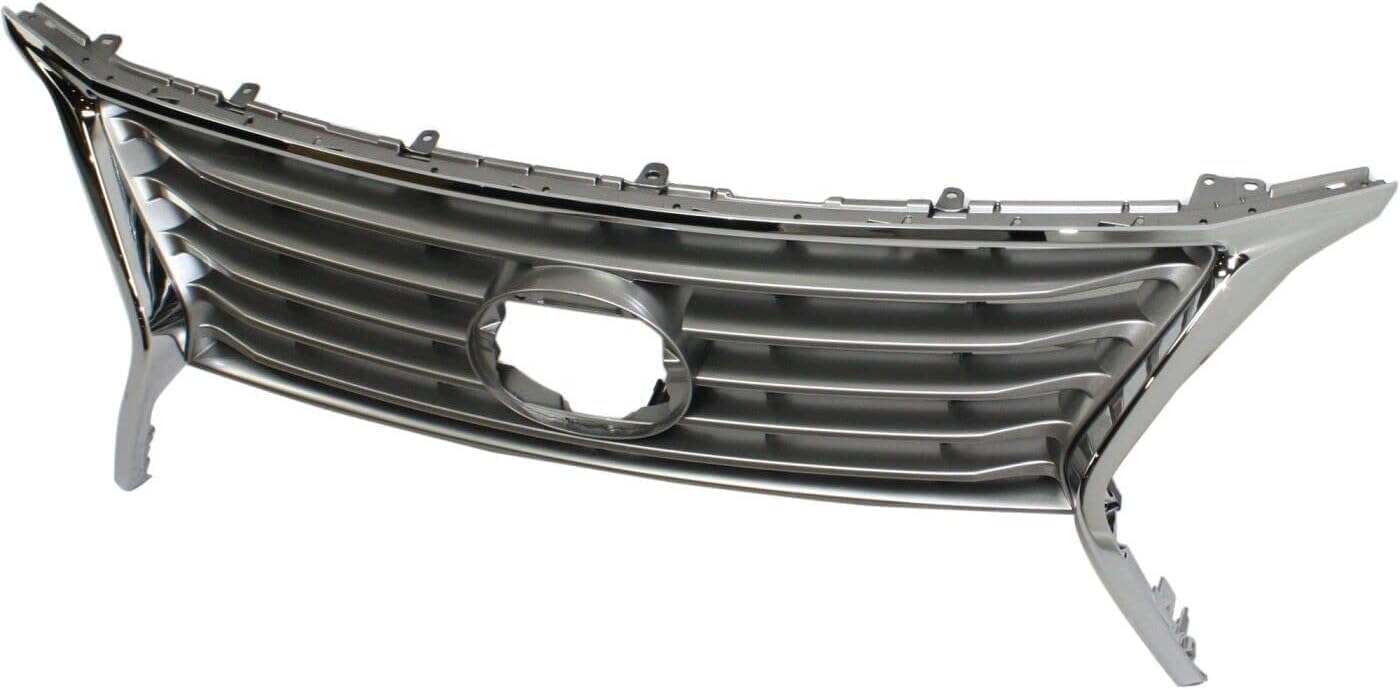 Front Grille Silver Shell & Insert Direct Replacement Compatible With 2013-2015 Lexus RX350 LX1200144 531010E140