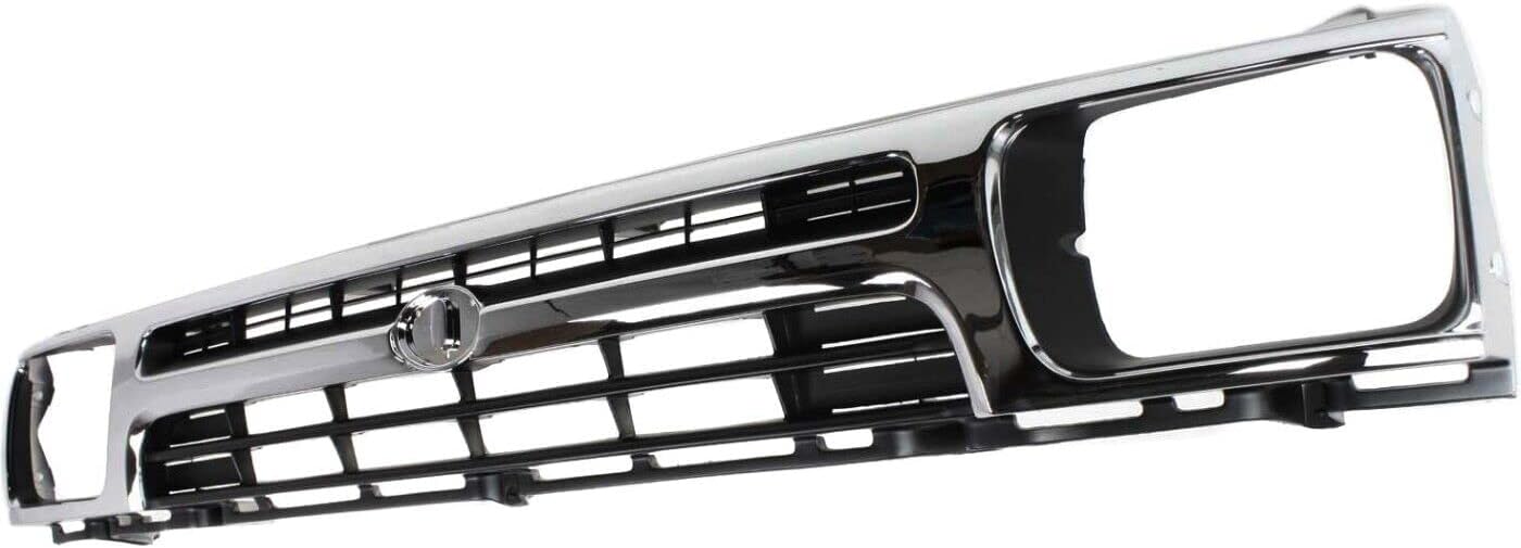 Grille Chrome Shell with Painted Black Insert Direct Replacement Compatible With 1992-1995 Toyota Pickup TO1200128 5311135070