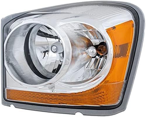 Set of 2 Front Headlight Assembly Interior Chrome Right Passenger & Left Driver Side Direct Replacement Compatible With 2004-2005 Dodge Durango CH2502147 CH2503147 55077721AD
