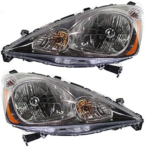 Set Of 2 Front Head Light Assembly Plastic Left Driver & Right Passenger Side Direct Replacement Compatible With 2009-2011 Honda Fit HO2502137 HO2503137 33150TK6A11 33100TK6A11