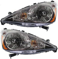 Set Of 2 Front Head Light Assembly Plastic Left Driver & Right Passenger Side Direct Replacement Compatible With 2009-2011 Honda Fit HO2502137 HO2503137 33150TK6A11 33100TK6A11