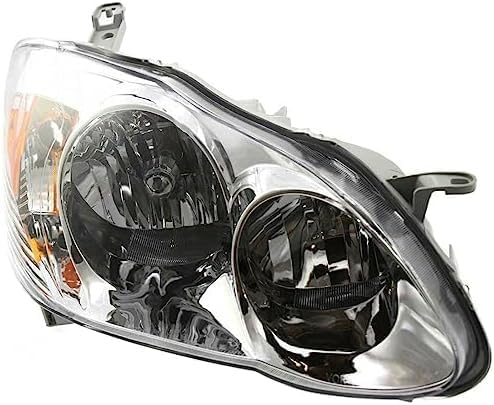 Set Of 2 Front Head Light Assembly Plastic Left Driver & Right Passenger Side Direct Replacement Compatible With 2003-2004 Toyota Corolla TO2503139 TO2502139 8111002190 8115002200