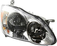 Set Of 2 Front Head Light Assembly Plastic Left Driver & Right Passenger Side Direct Replacement Compatible With 2003-2004 Toyota Corolla TO2503139 TO2502139 8111002190 8115002200