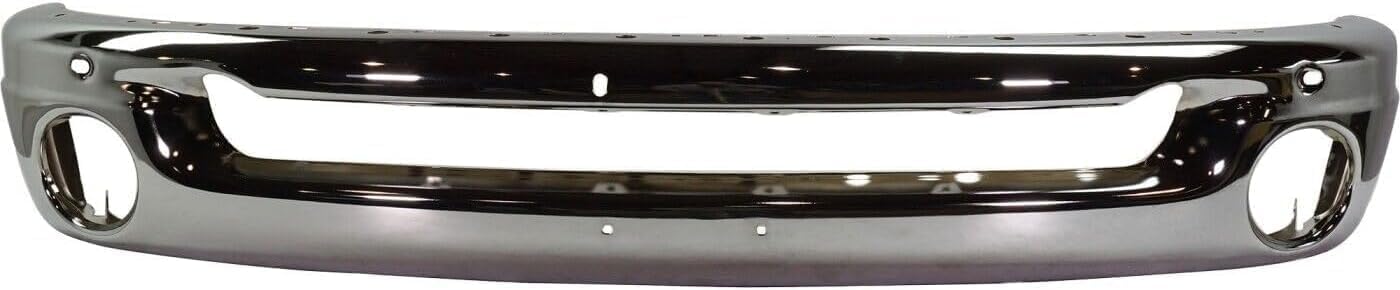 Front Bumper Chrome Steel + Upper Cover + Lower Valance Air Dam + Step Pad Molding + Inner Filler Direct Replacement Compatible With 2006-2008 Dodge Ram 1500/2006-2009 2500 3500
