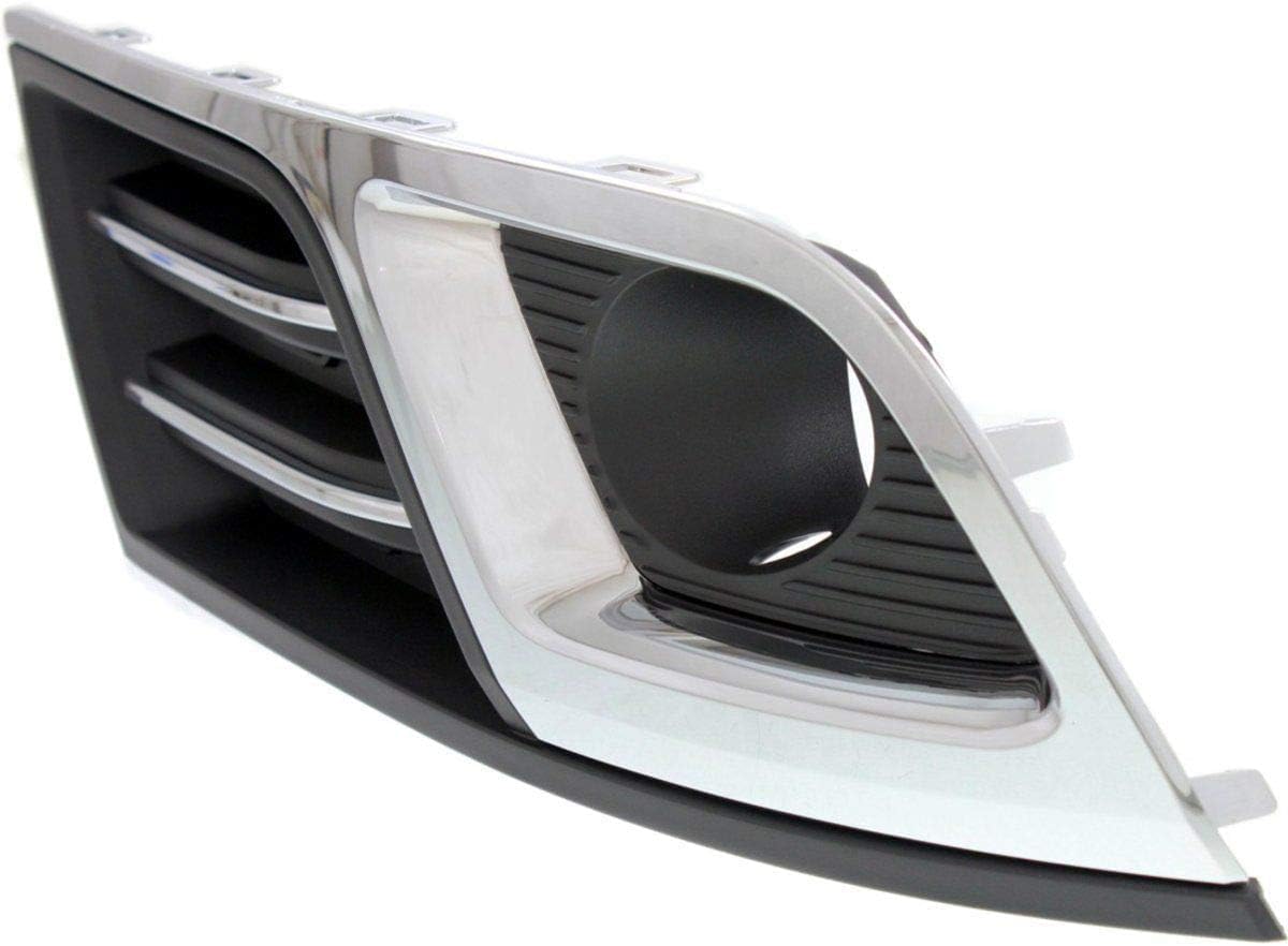 Front Fog Light Molding Textured Right Passenger Side With Chrome Trim Direct Replacement Compatible With 2013-2017 Chevrolet Traverse GM1039150 22817941