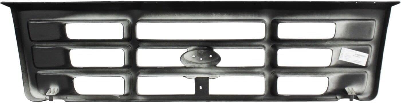 Front Header Panel + Grille + Bezels Primed Left Driver & Right Passenger Side Direct Replacement Compatible With 1992-1997 Ford F-150 F-250 F-350 FO1220113 FO1200172 FO2512131