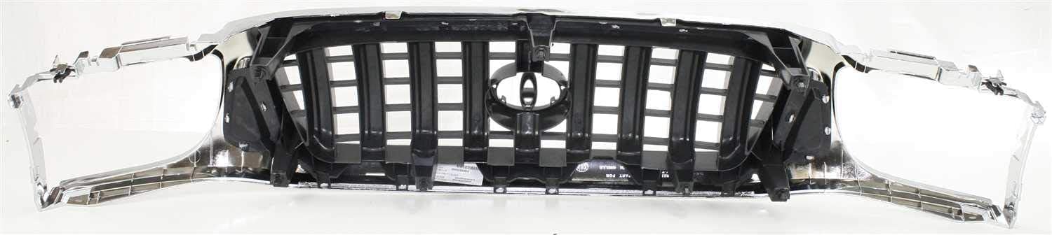 Front Grille Chrome Shell/Painted Dark Gray Insert Direct Replacement Compatible With 2001-2004 Toyota Tacoma TO1200248 5310004240