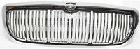 Front Header Panel Thermoplastic And Fiberglass + Grille Chrome Shell & Primed Insert Direct Replacement Compatible With 1998-2002 Mercury Grand Marquis FO1220214 FO1200353