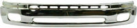 Front Bumper Chrome Steel + Upper Cover + Lower Valance Textured + Brackets Right Passenger & Left Driver Side Direct Replacement Compatible With Toyota Tundra 2000-2006 TO1000198